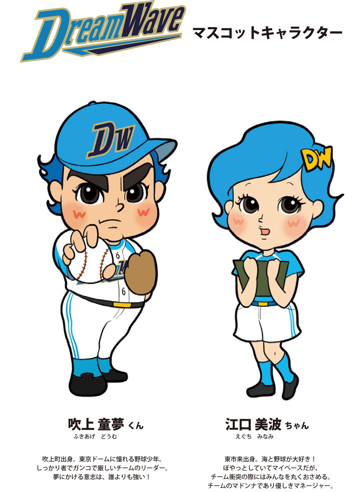 公式マスコットキャラクター発表 社会人野球クラブチーム 鹿児島ドリームウェーブ